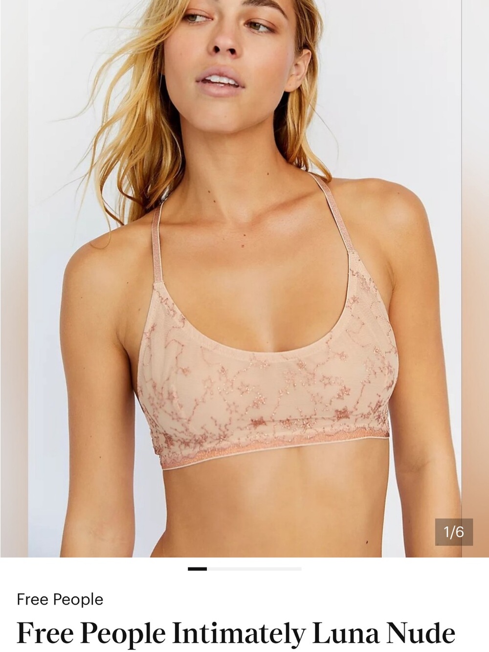 NWT Free People Nude Luna Bralette